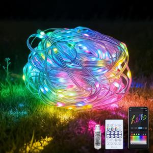 66FT 200 LED Christmas Lights Outdoor, Christmas Lights Waterproof Smart Fairy String Lights Color Changing with APP Control, Outdoor Green Fairy Lights for Holiday, Party, Christmas Tree Decoration