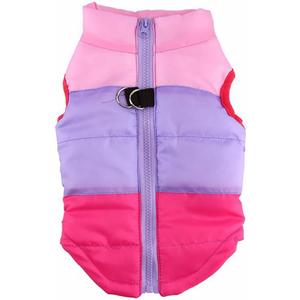 MaruPet Winter Dog Vest - Windproof & Waterproof Warm Coat for Cold Weather - Small/Medium Dogs (XS) - Pink/Purple/Rose (XS(Back:9.0", Chest:13.5", 3.0-5.0lbs))