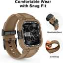 amBand Compatible with Apple Watch Series 11/10 42mm Bands Case for Men Women, M1 Sport Rugged Heavy Duty Protective Cover Tactical Strap Military Protector Bumper for iWatch Accessories - Desert Tan