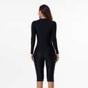 ODIZLI Women's Modest Swimming Suit Long Sleeve Zip Up Boyleg Swimsuit Surfing Bathing Suit Wetsuit (Black, XS)