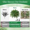 2PCS 45in Fake Ferns- Large Artificial Plants Outdoor, UV Resistant Artificial Ferns for Outdoors, 60 Branches Faux Boston Fern Realistic Weatherproof Fake Plants for Porch Home Patio Hanging Decor