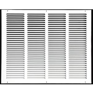 Fits 20x16 Duct Opening Stamped Steel Return Air Grille Vent Cover Grille for Sidewall and Ceiling in White Surface Dimensions: 21.75"W X 17.75"H (20" W x 16" H Duct Opening)
