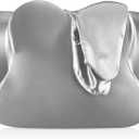 Cervical Neck Pillowcase (Only Pillowcase) Satin Pillow Cover with Zipper Ergonomic Contour Pillow Cover for Side Back Stomach Sleepers(Gray,Standard Size)