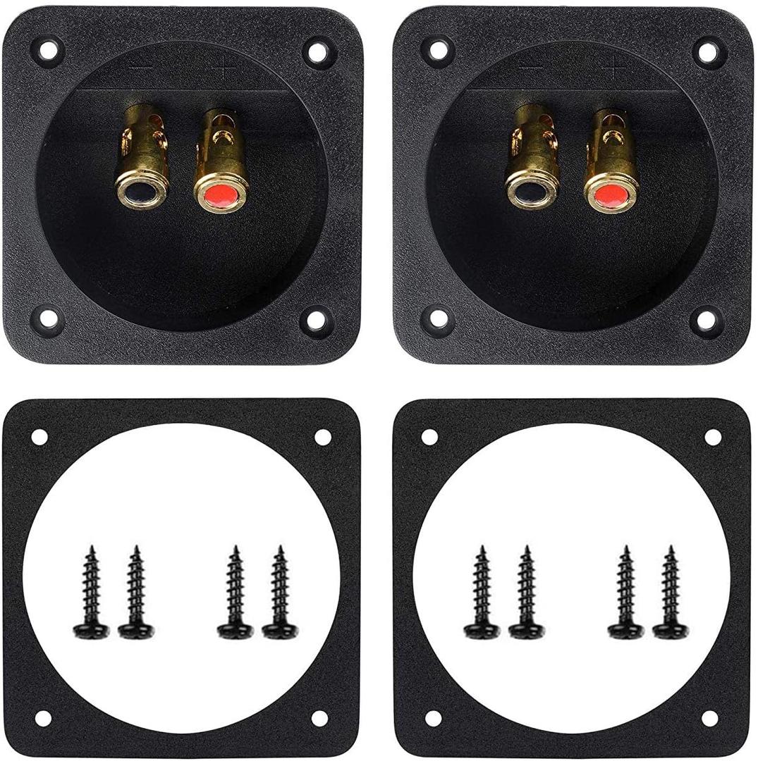 2 Pcs 3.1 Double Binding Round Gold Plate Push Spring Loaded Jacks Speaker Box Terminal Cup