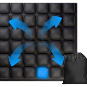 Inflatable Airplane Seat Cushion For Long Flights, Portable Travel Seat Cushion With Ergonomic Support, Pressure Relief & 3d Airbag - Fits Car, Wheelchair, Office Chair, Includes Storage Bag (1pcs)