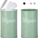 Frienda 2 Pcs Metal Wipe Holder for Kitchen Disinfectant Wipes Dispenser Farmhouse Vintage Countertop Sanitizing Wipe Storage Container Organizer Caddy for Bathroom Office up to 80 cont(Sage Green)