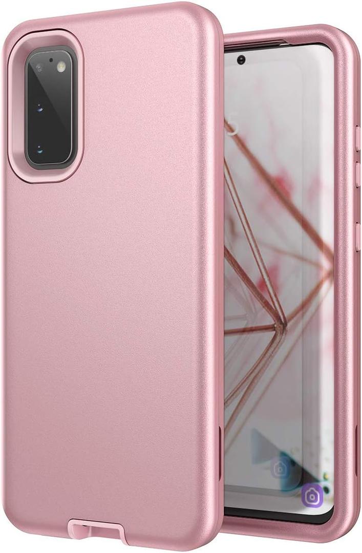 WeLoveCase Galaxy S20 Case, S20 5G Cover 3 in 1 Full Body Heavy Duty Protection Hybrid Shockproof TPU Bumper Three Layer Protective Case for Samsung Galaxy S20 5G 6.2 inch Pink