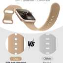 Patenting Sport Band Compatible with Apple Watch Bands for Women Men 38mm/40mm/41mm/42mm(Series 10), Soft Silicone Waterproof Band for iWatch Apple Watch Series 10 9 Ultra 8 7 6 5 4 3 2 1 SE (Walnut)