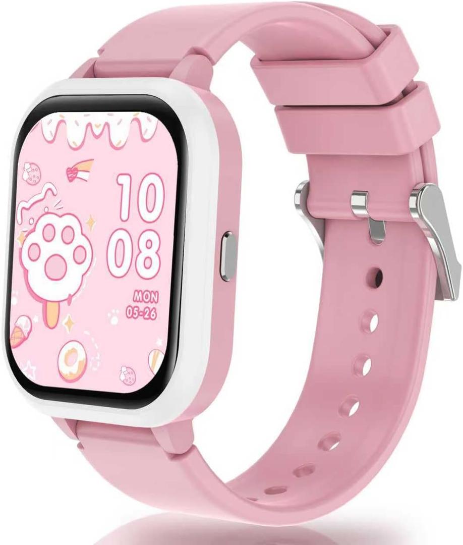 Pink Smart Watch for Girls, IP68 Youth Watch with 20+ Sports Modes, 1.8" Bluetooth Girls Fitness Tracker with APP, Heart Rate Sleep Monitor, Pedometer, Class Mode, 13 Alarms, Game, Teens Festival Gift