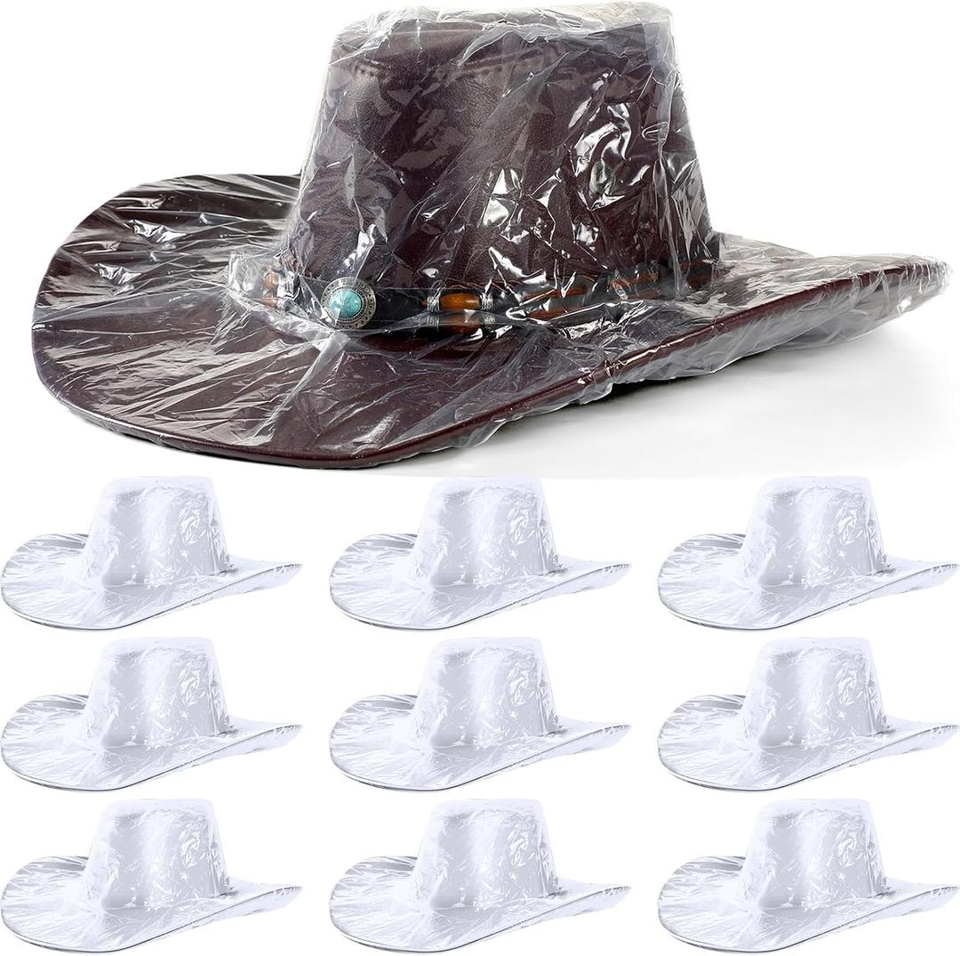 Funtery XXL Cowboy Hat Cover Rain Dust Plastic waterproof Hat Protectors for Storage Keep from Rain Snow