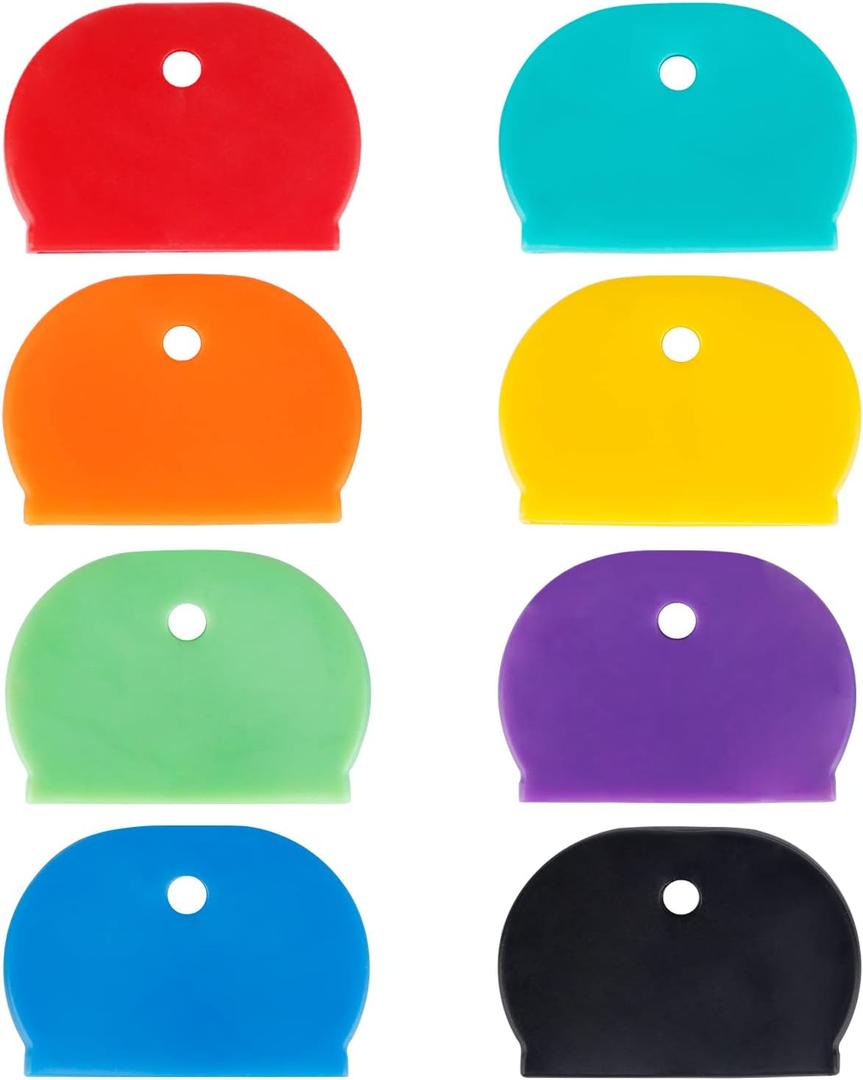 Uniclife 16 PCS 1.3 Inch Large Key Caps Covers Key Identifiers Markers Protectors for Large Thin Flat Key Heads (Not Suitable for Smaller or Standard Keys), 8 Assorted Colors