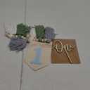 Baby 1st Birthday Party Decorations For Handmade Tassel Garland Highchair Banner With One Cake Topper Blue Crown Hat, Blue and Green Banner