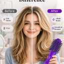 Mini Travel Ceramic Blow Dryer Brush for Short to Medium Hair, 2 Inch Oval Styling Hot Air Brush with 3 Heat Settings, Lightweight Volumizing & Smoothing Tool, 120V, Purple