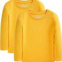 Cadidi Dinos Boys Girls Long Sleeve Shirts Cotton Casual Crewneck Printed Kids T-Shirts (9-10 Years, 2 Pack-yellow)