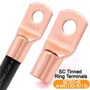 40FT 0 Gauge Wire Copper Clad Aluminum,1/0 Battery Cable,20pcs Lugs Terminal Connectors with 3:1Heat Shrink Tube for Amp,Inverter,Winch,Reducer,Starter,Solar Power,DC Wiring