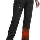 Moosehill Women's Ski Snow Pants: Fleece Lined Waterproof Insulated Softshell for Winter Outdoor Hiking with 5 Pockets (6, Black)