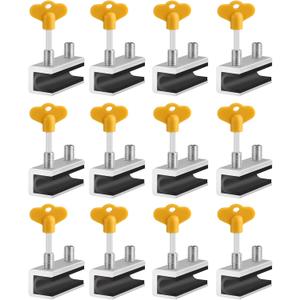 Window Locks,12 Sets Sliding Security Window Lock with Key for Vertical & Horizontal Sliding Windows & Sliding Doors, Adjustable Window Locks Security Window Stoppers for Patio Bedroom Home and Office