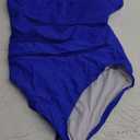 B2prity Women's Mesh One Piece Swimsuit Tummy Control Sexy Bathing Suit Push Up Swim Suit Slimming Swimwear (Large, Royal Blue)
