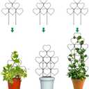 Plant Trellis for Climbing Plants Indoor Outdoor, Trlzey 3 Pack Stackable Metal Trellis - Small Garden Trellis for Potted Plants, Vine Support for Ivy, Flowers, DIY Home Deco