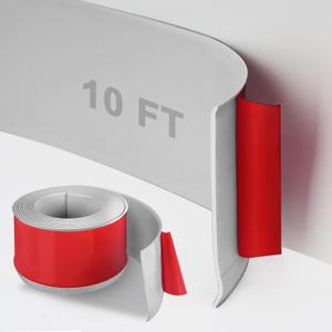 DSGL Flexible Baseboard Molding Trim, 4 in x 10 Ft Self-Adhesive Vinyl Wall Base, Peel and Stick Rubber Wall Base Molding Trim (Grey)