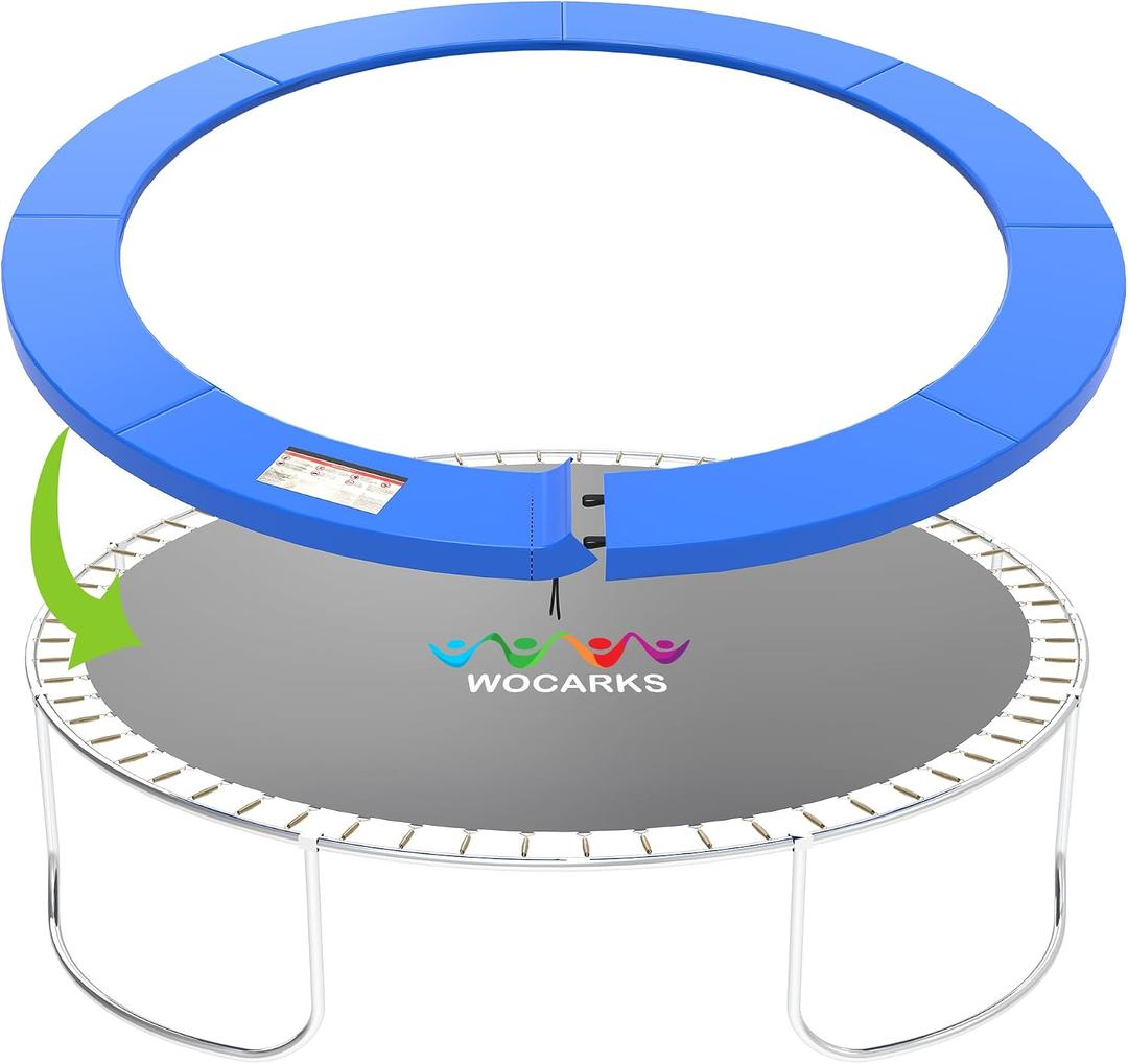 wocarks Trampoline Pad, 12ft Trampoline Replacement Safety Pad, Waterproof and Tear-Resistant Safety Spring Cover Round Frame Pad (Blue, 12FT)