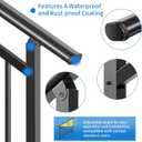 Upgrade Adjustable 5 Steps Handrail, 63"x38" Stair Railing Kit, Railings for Stairs Indoor and outstair, Hand Rails for Porch Railing, Deck Hand Railing, 5 Steps Handrails for Outdoor Steps