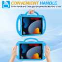 AVAWO Kids Case for iPad 9th Generation 10.2 inch, iPad 8th Gen Cover with Shoulder Strap for 9/8/7 Gen 2021/2020/2019, Blue