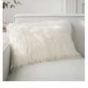 Phantoscope Faux Fur Solid Decorative Pillow Cover Fluffy Throw Pillow Mongolian Luxury Fuzzy Pillow Case Cushion Cover for Bedroom and Couch,Off-White 1