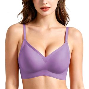 Jelly Bras for Women No Underwire Push Up Wireless Bralettes Seamless (L)