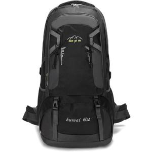 60L Hiking Backpack,Camping Backpack Lightweight Travel Daypack Waterproof Backpacking Bag for Men Women (Black)