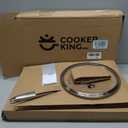 COOKER KING 10-Inch Hybrid Stainless Steel Wok with Lid, Nonstick Stir Fry Pan & Deep Frying Pan, Tri-Ply Clad Honeycomb Everyday Pan, Induction Ready, Oven & Dishwasher Safe, PFOA Free
