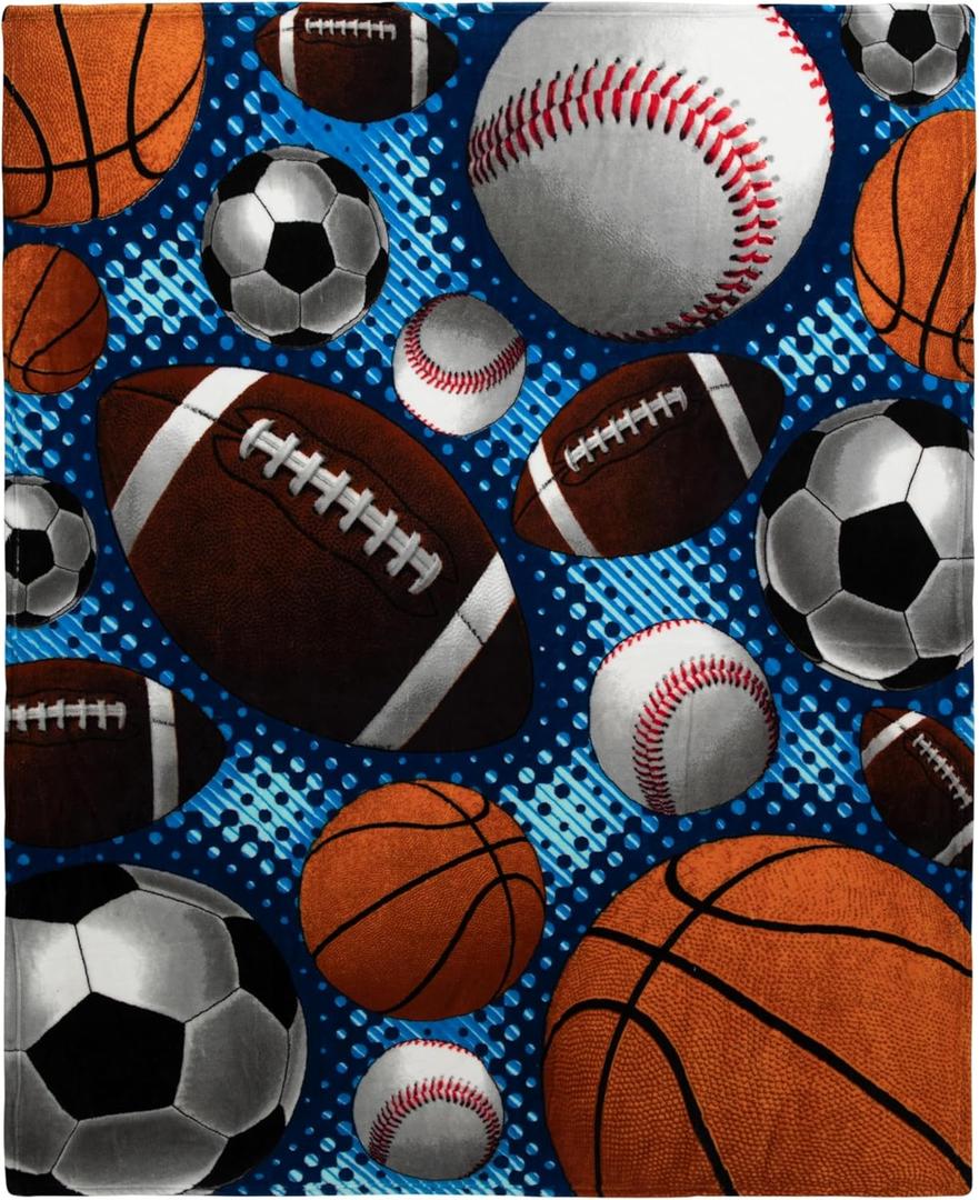 Dawhud Direct Sports Fleece Blanket for Bed, 50x60 Inches Sports Fan Fleece Throw Blanket for Adults and Kids - Soft Plush Blanket - Queen Size