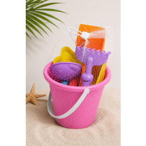 Bucket Set, a colorful beach toy playset packed in a mesh bag
