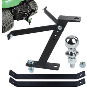 Tractor Lawn Mower Trailer Towing Hitch with Chrome Trailer Hitch Ball, 3,500 lbs, 2 Inch Diameter, 3/4 x 2-Inch Shank for Cub Cadet Husqvarna Craftsman and All Conventional Lawn Mowers