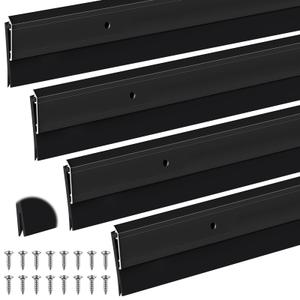 FoldTier 4 Pcs Black 4 Pcs Door Sweep for Bottom of Door, 2-1/8 x 36 Inch