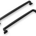 Khtumeware 2 Pack 8 Inch Matte Black Cabinet Handles - Drawer Pulls for Kitchen Cabinets, Cupboards, and Drawers - Hardware Handles