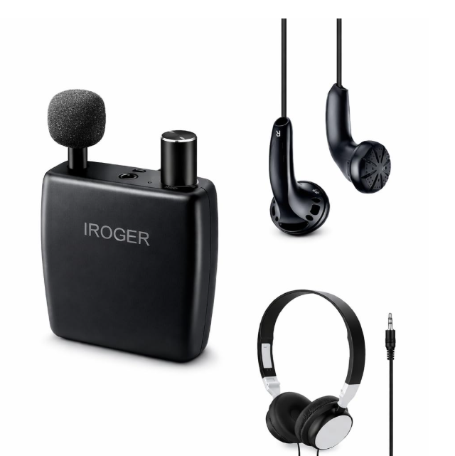 IROGER Hearing Amplifier for Seniors, Personal Sound Amplifier, Smart AutoGain, Directional Microphone, Rechargeable Battery, Headphones & Earbuds Included