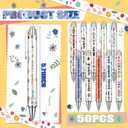 Motipuns 50 Pcs Social Worker Appreciation Gifts Bulk Cute Social Work Month Gifts Pens Holiday Party Favors Retractable Black Ink Pen for Women Writing Stationery School Office Holiday Supplies