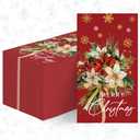 Horaldaily 100 Christmas Disposable Paper Decorative Guest Napkins, Poinsettia Hand Towel for Party Lunch Dinner Kitchen Bathroom