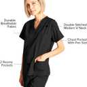 Dagacci Scrubs Medical Uniform Women and Man Scrubs Set Medical Scrubs Top and Pants (Large, Black)