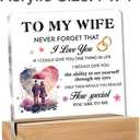 Romantic Gifts for Wife Christmas Birthday Valentine's Day Wedding, to My Wife Clear Acrylic Sign for Home, 4 x 4 Inches