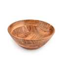 Samhita Acacia Wood Fruit Bowl for Fruits or Salads,Serving Dish Looks Absolute Beautiful With Your Kitchen (10" x 10" X 4")
