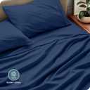 Bare Home Split King Sheet Set - 22" Deep Pockets - Luxury 1800 Ultra-Soft Microfiber Bed Sheets - Double Brushed - Easy Fit - 5 Piece Set - Bedding Sheets & Pillowcases (Split King, Dark Blue)
