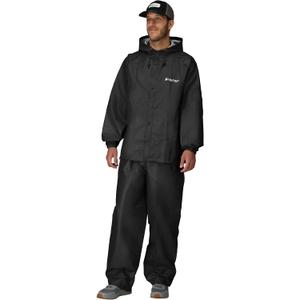 FROGG TOGGS Men's Pro Lite Rain Suit, Waterproof, Breathable, Dependable Wet Weather Protection (Carbon Black)