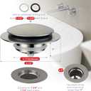 Brushed Bathtub Drain Stopper, Universal Pop Up Bath Drain, Hidrop Tip Toe Tub Drain Stopper, Conversion Kit Assembly, Replaces Lift and Turn, Tip-Toe and Trip Lever drains for Tub, EZ Install (Brushed)