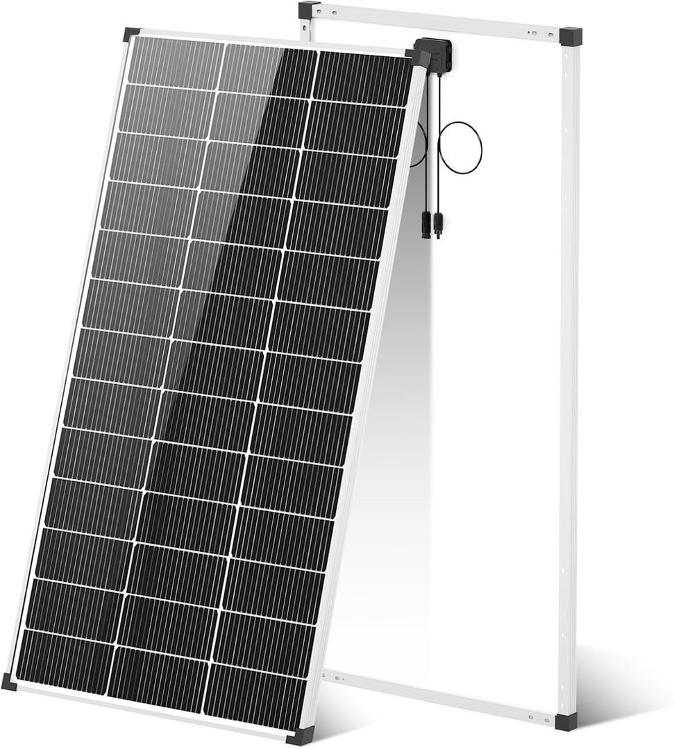 200 Watt Solar Panel, 18 Volt Solar Panels for RV, 25% High Efficiency N-Type 18BB PV Module Solar Charger Waterproof IP68 for 12V Battery Shed Van Camp Boat Home Farm Off-Grid(56.7"x26.4",Single)