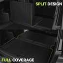 Tongama-Floor Mats for 2025 2026 Chevy Suburban/GMC Yukon XL 7 Seats with Bucket Seat, All Weather TPE Trunk Mat & 3rd Row Backrest Mats & Cargo Net & Door Sill Guards for Suburban Accessories