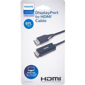 Philips 6' Display Port to HDMI Cable - Black 