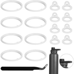 17pcs Water Bottle Lid Replacement for Thermoflask 24/32/40/64oz, Water Bottle Gasket Replacement Accessories Part O Ring Silicone Seal Ring Compatible with Thermoflask Spout Lid