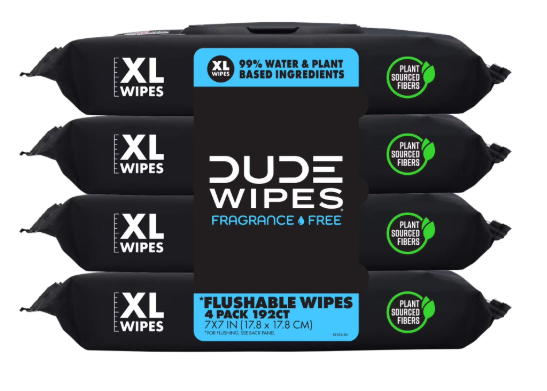 Dude Wipes Pack Of 4, Size XL 48 Wipes